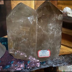 Double Smokey quartz tower